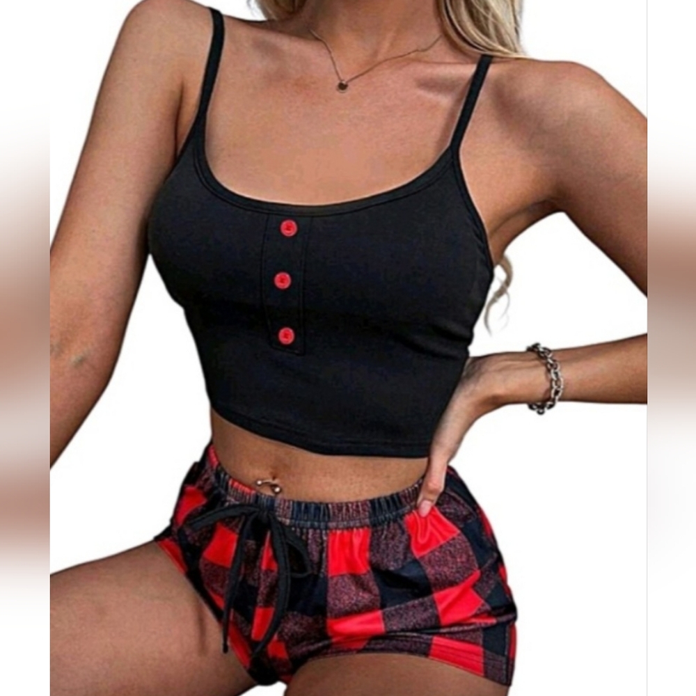 New! Junior's Pajama Shorts Set Size S